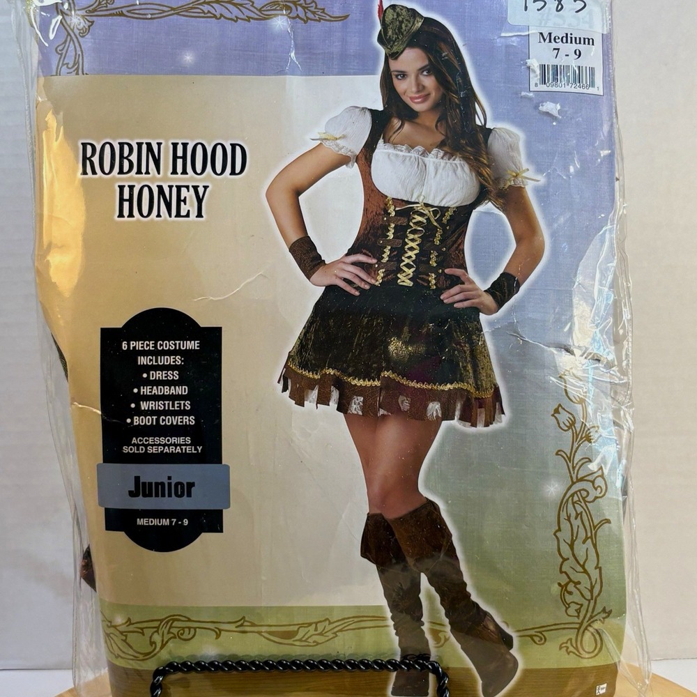 CostumesUSA Robin Hood Honey Junior Med 7-9 Dress Headband Boot Covers 841386